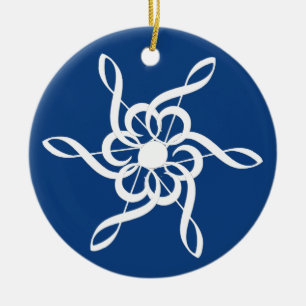 Ornamento musical de Red Treble Clef Snowflake