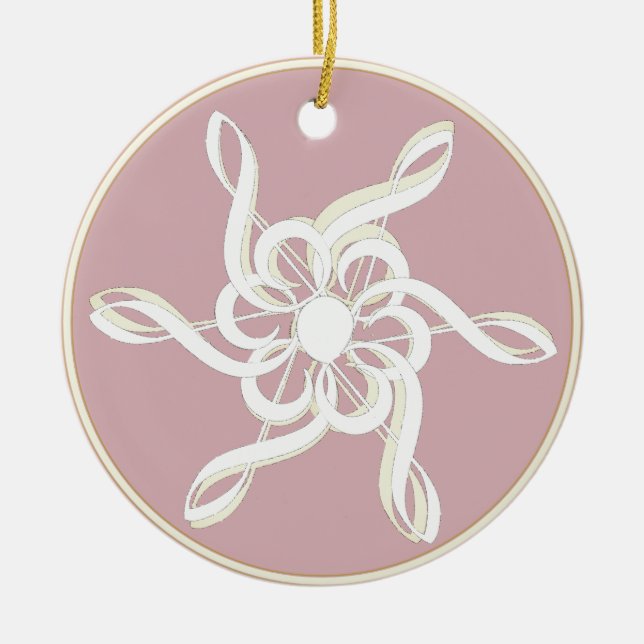 Ornamento musical de Treble Clef Snowflake (Frente)