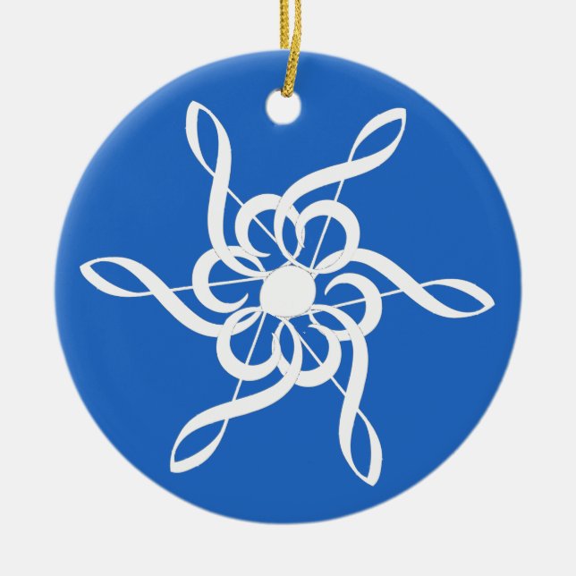 Ornamento musical de Treble Clef Snowflake (Frente)