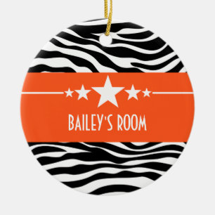 Ornamento naranja Sassy Star Zebra