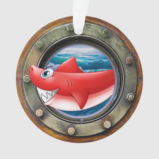 Ornamento Nautical Porthole Shark (Anverso)