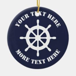 Ornamento náutico del navidad del timón de la nave