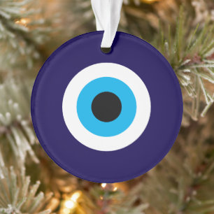 Ornamento navideño acrílico de Blue Evil Eye