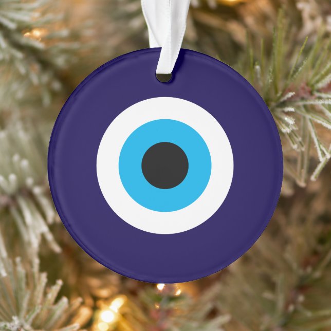 Ornamento navideño acrílico de Blue Evil Eye (Árbol)