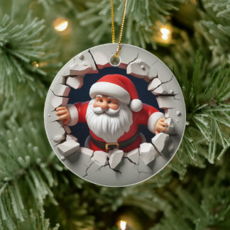 Ornamento navideño adorable de Santa Claus 3D