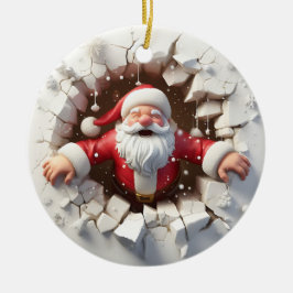 Ornamento navideño adorable de Santa Claus 3D