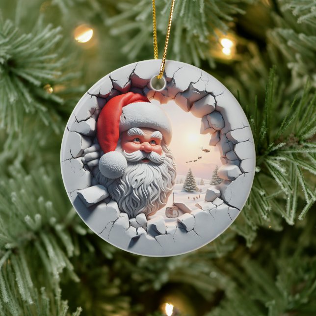 Ornamento navideño adorable de Santa Claus 3D (Árbol)