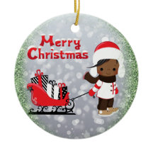 Ornamento navideño afroamericano