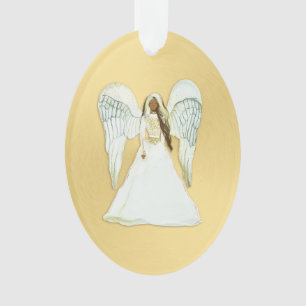 Ornamento navideño afroamericano Angel