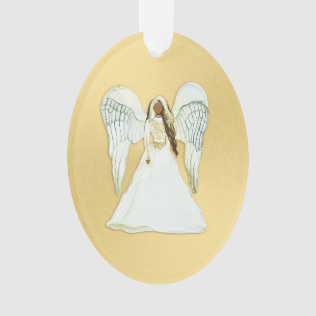 Ornamento navideño afroamericano Angel (Anverso)