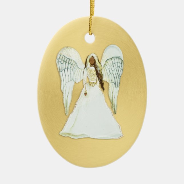 Ornamento navideño afroamericano Angel (Frente)
