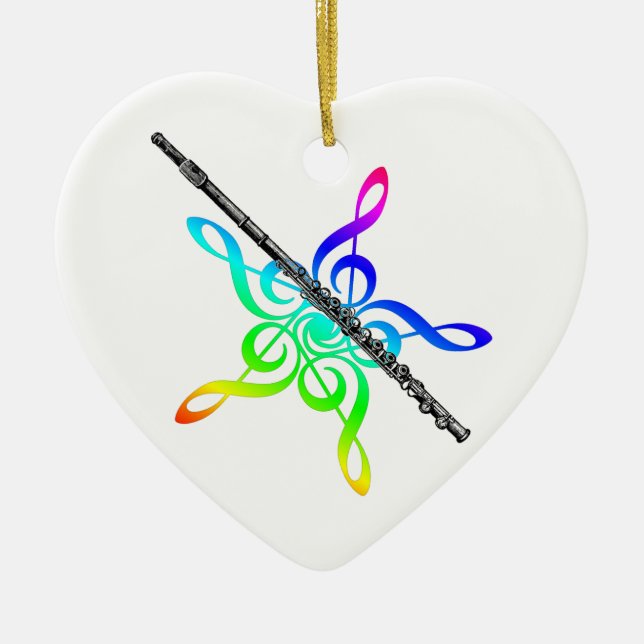 Ornamento navideño arcoiris de música fluida (Frente)