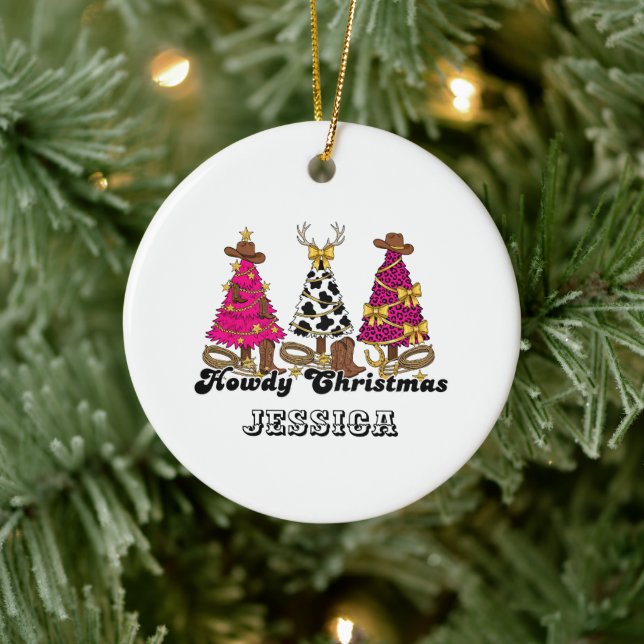 Ornamento navideño audaz - Personalizado Western K (Árbol)