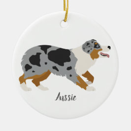 Ornamento navideño australiano. Pastor australiano