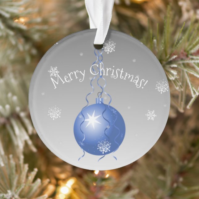 Ornamento navideño azul (Árbol)