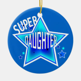 Ornamento navideño azul Super Star Daughter