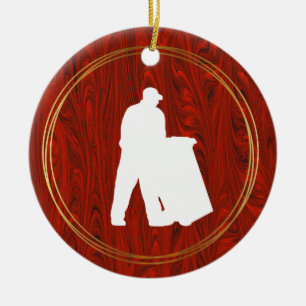 Ornamento navideño blanco de silicona de un hombre
