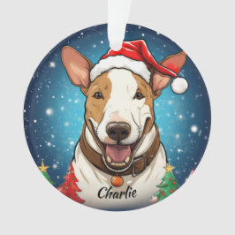 Ornamento navideño bull terrier Personalizado