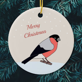 Ornamento navideño Bullfinch and Snow Merry