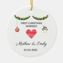 Ornamento navideño casado, ornamento casado