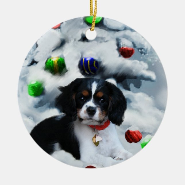 Ornamento navideño Cavalier King Charles Spaniel (Frente)
