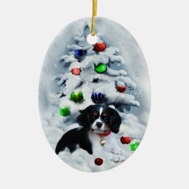 Ornamento navideño Cavalier King Charles Spaniel (Frente)