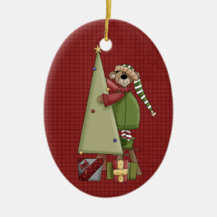 Ornamento navideño cerámico de Navidad