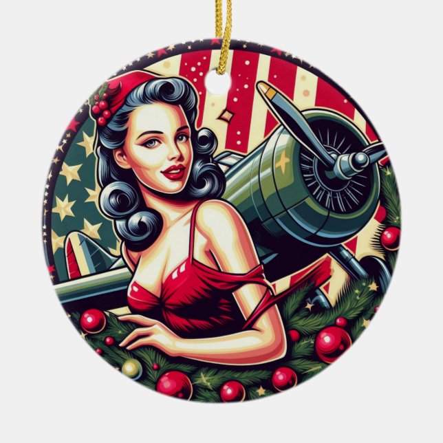 Ornamento navideño Chica de pines (Frente)