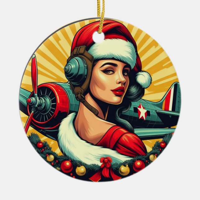 Ornamento navideño Chica de pines (Frente)