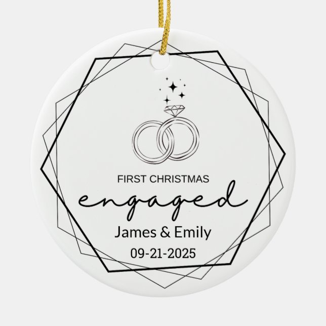 Ornamento navideño comprometido, primera Navidad (Frente)