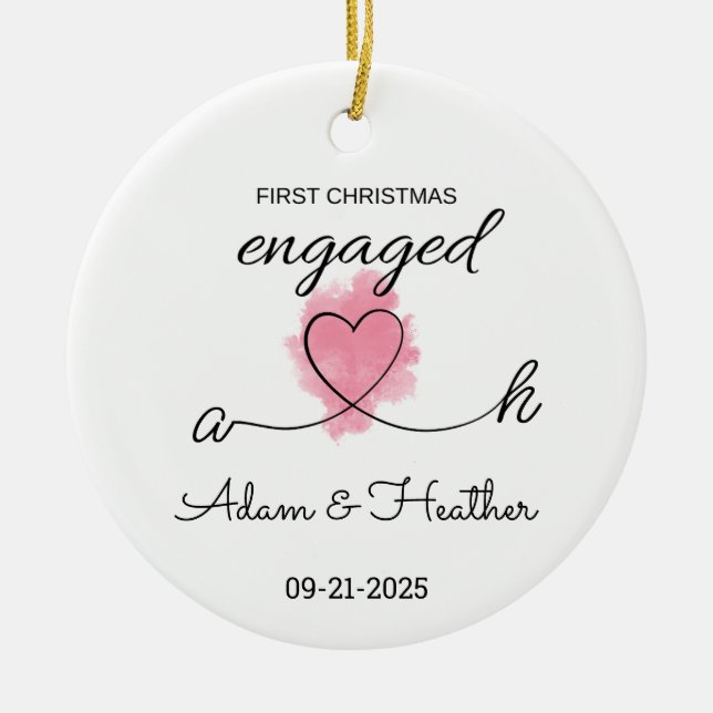 Ornamento navideño comprometido, primera Navidad (Frente)