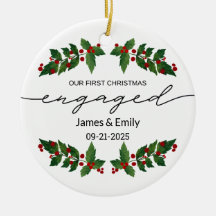 Ornamento navideño comprometido, primera Navidad