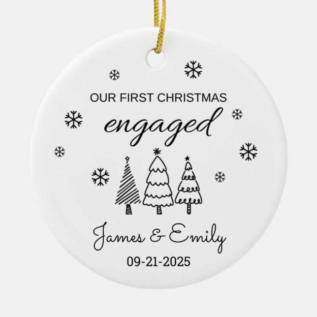 Ornamento navideño comprometido, primera Navidad (Frente)