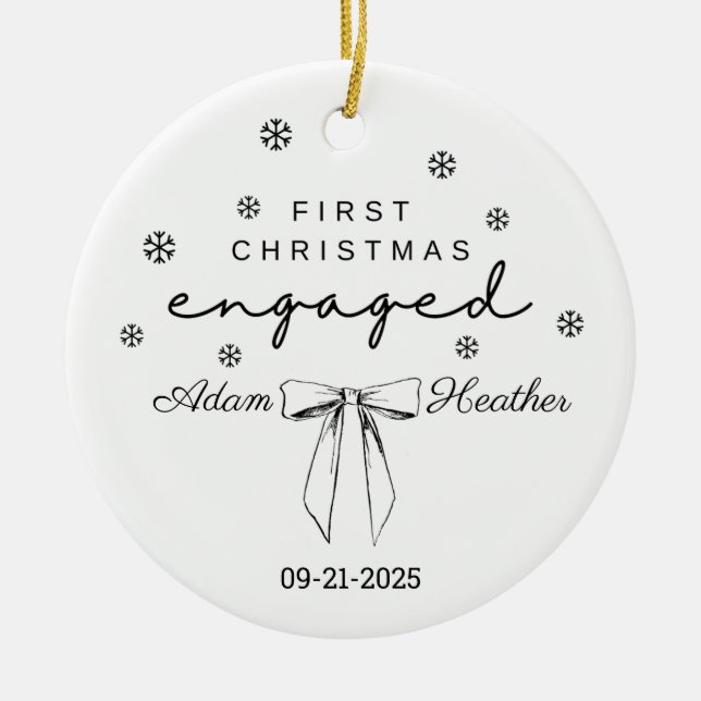 Ornamento navideño comprometido, primera Navidad (Frente)