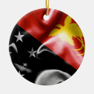 Ornamento navideño con bandera de Papúa Nueva Gu