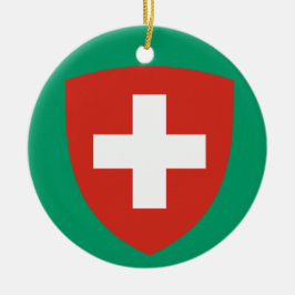 Ornamento navideño con bandera de SUIZA