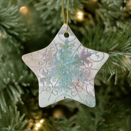 Ornamento navideño con estrella de copo de nieve