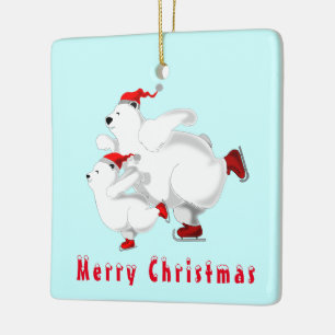 Ornamento navideño con familia de osos felices