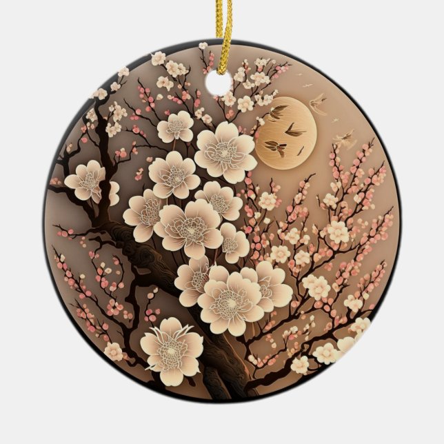 Ornamento navideño con flores y sol (Frente)