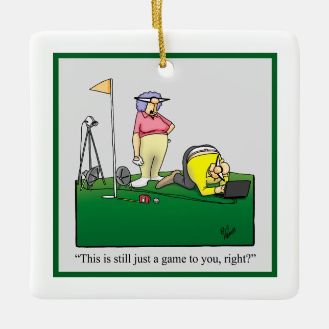 Ornamento navideño con humor de golf (Anverso)