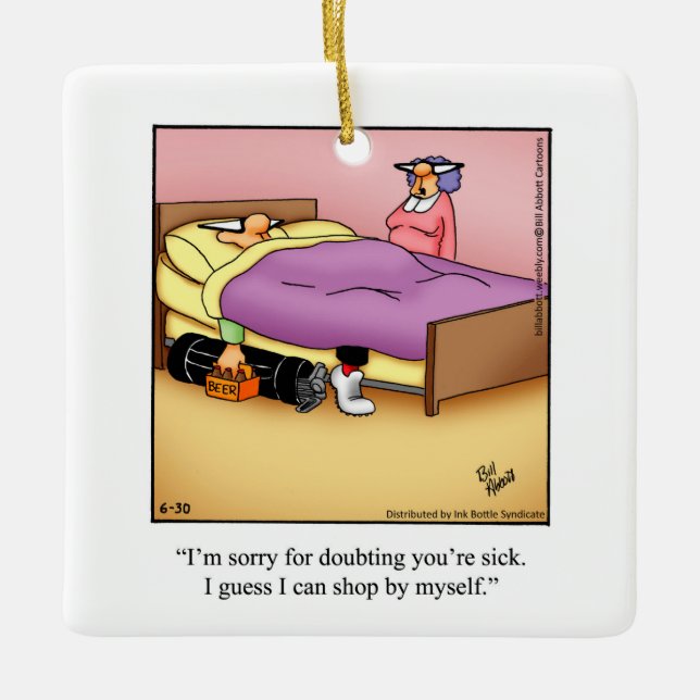 Ornamento navideño con humor de golf (Anverso)