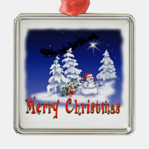 Ornamento navideño con muñeco de nieve