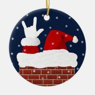 Ornamento navideño con te amo en ASL