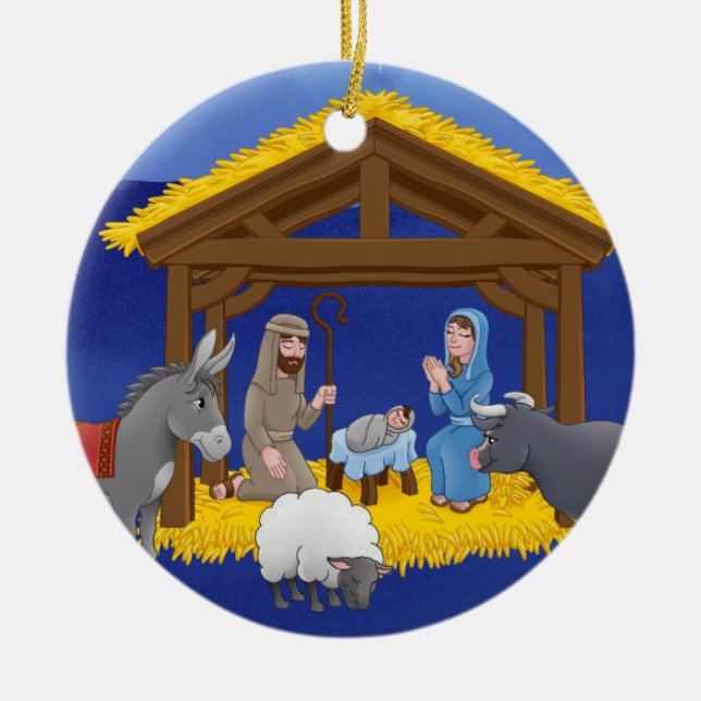 Ornamento navideño con una escena nativa (Frente)