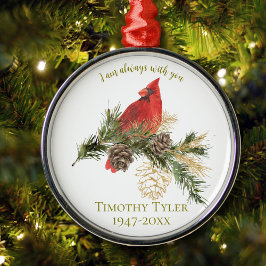 Ornamento navideño conmemorativo del cardenal rojo