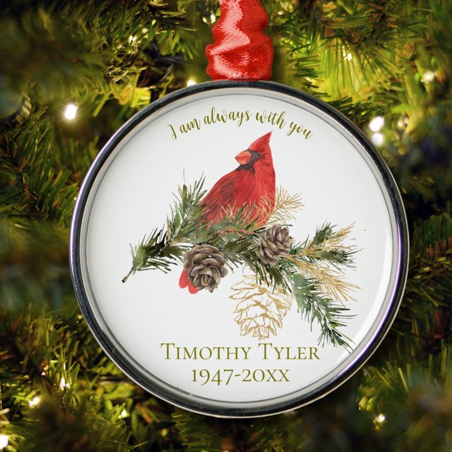 Ornamento navideño conmemorativo del cardenal rojo (Red Cardinal Memorial Christmas Ornament
)