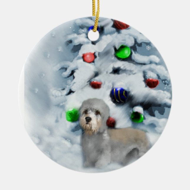 Ornamento navideño Dandie Dinmont Terrier (Frente)