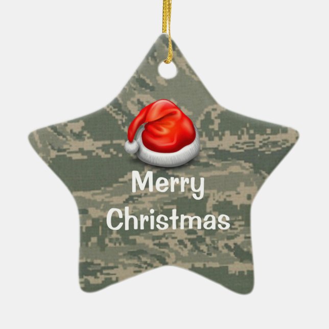 Ornamento navideño de Air Force Camo Star Merry (Atrás)