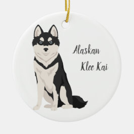 Ornamento navideño de Alaskan Klee Kai. Klee Kai S