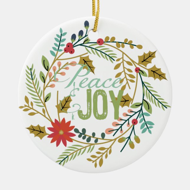 Ornamento navideño de alegría alegre (Frente)